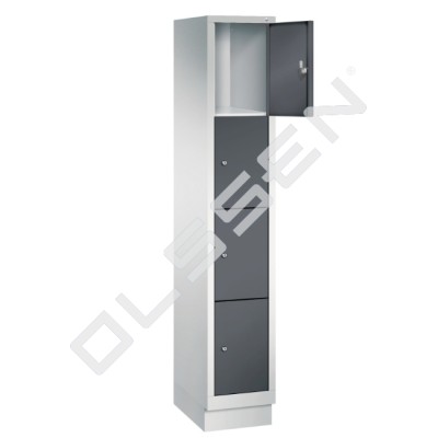 Metal locker with 4 compartments - narrow model (Polar)
